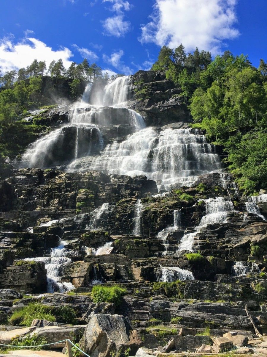 waterfalls-cascading-during-daytime